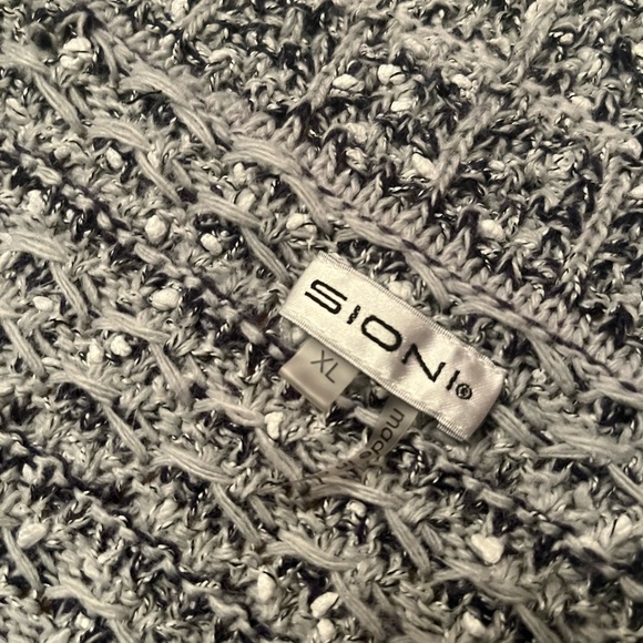 different colored blues & white cardigan sweater - Picture 4 of 4